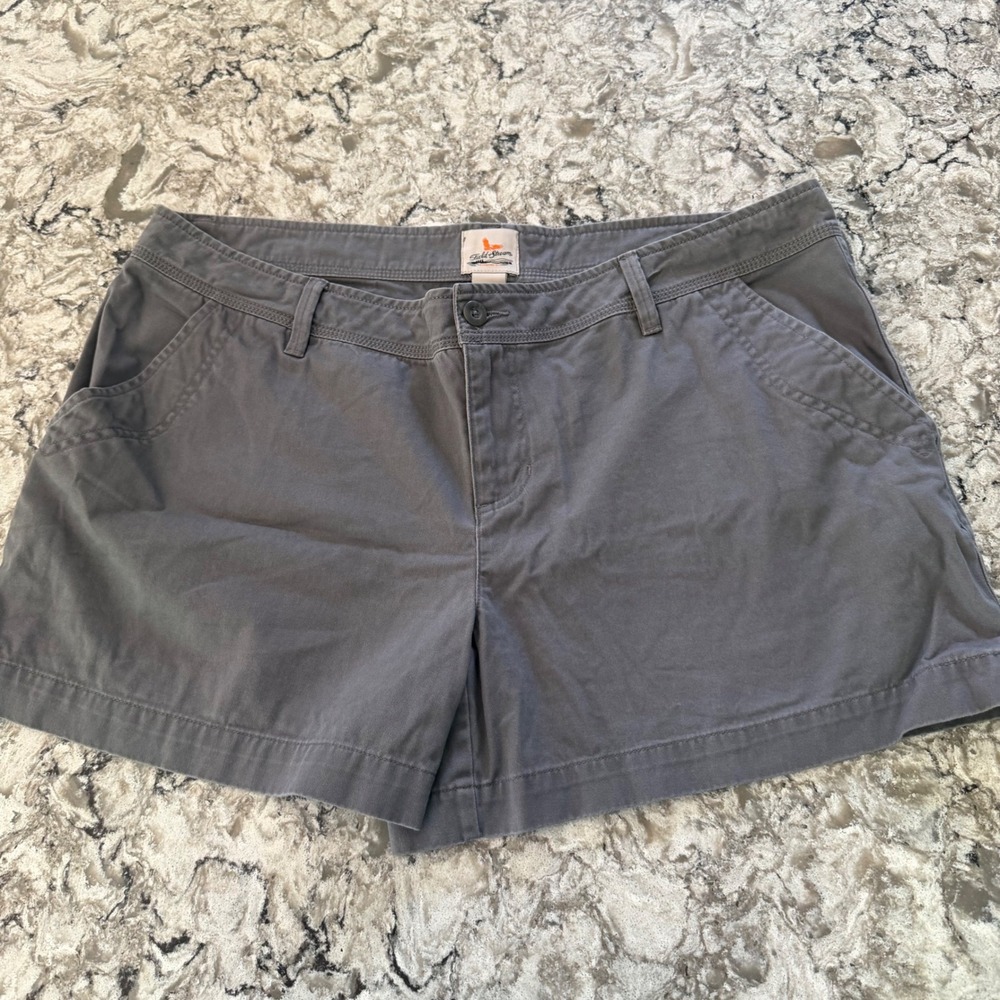 Field & Stream Women's 100% Cotton Gray Shorts Pockets 5" Inseam Size 18